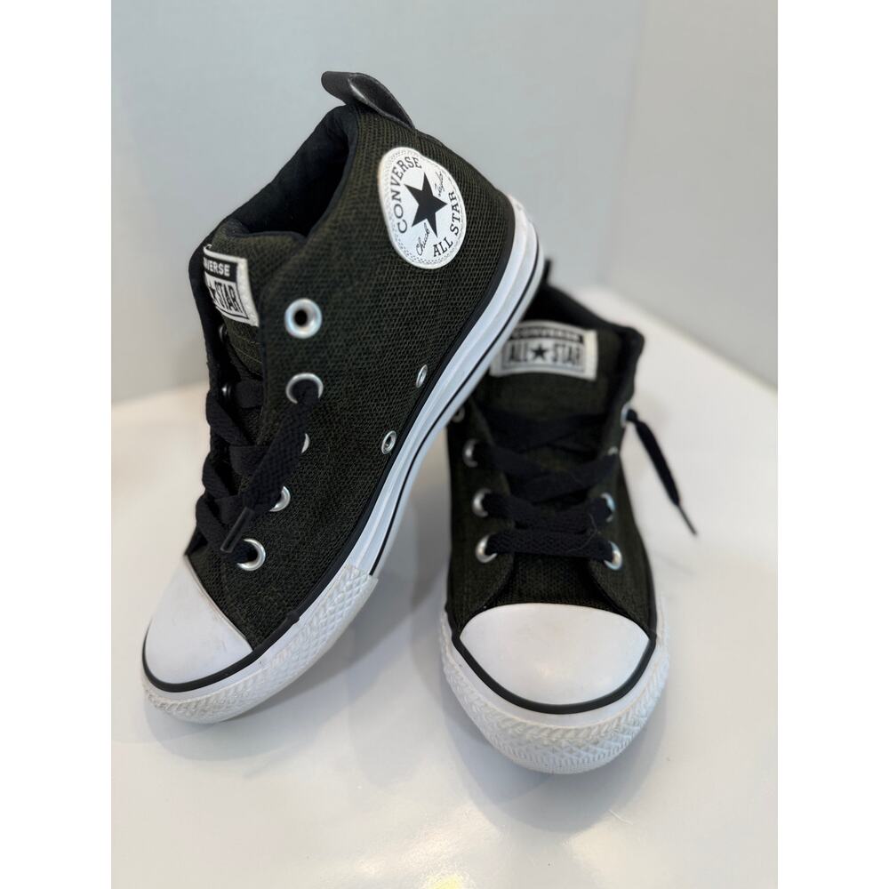 Olive Green Converse All Star Mesh High Top Sneakers Kids Youth Shoes